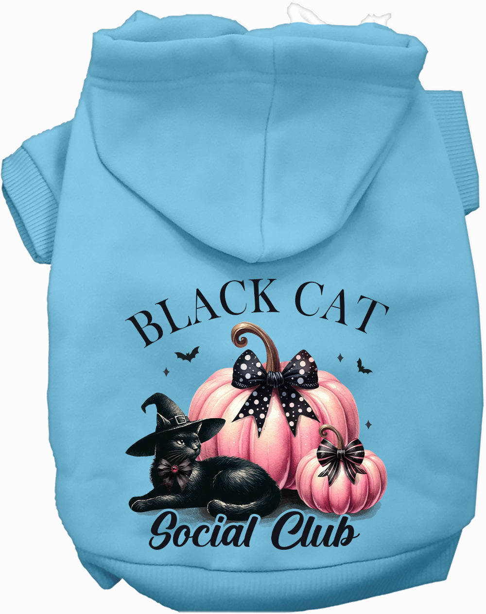 Pink and Black Cat Social Club Halloween Pet Hoodie