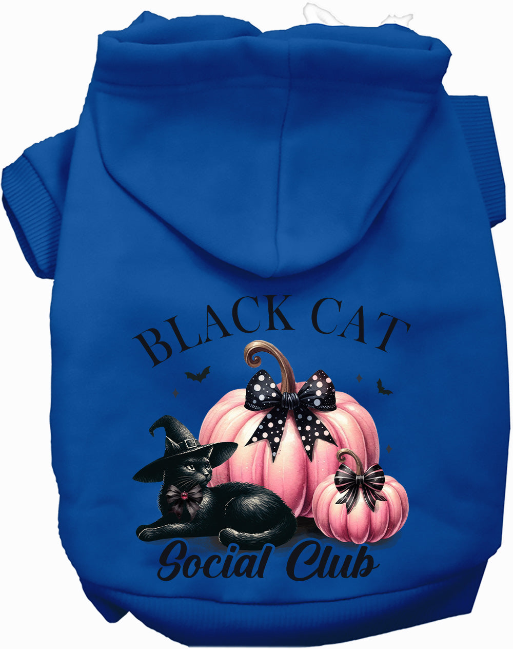 Pink and Black Cat Social Club Halloween Pet Hoodie
