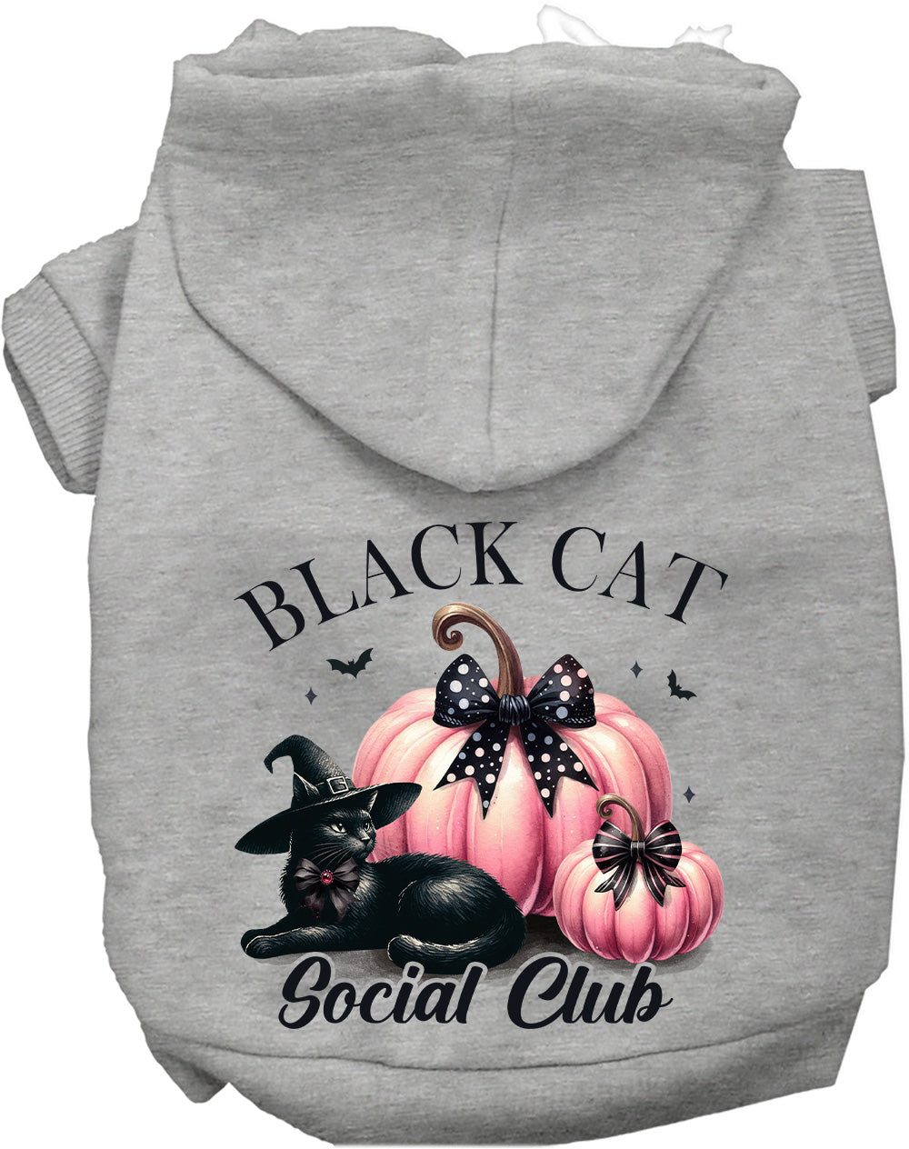 Pink and Black Cat Social Club Halloween Pet Hoodie