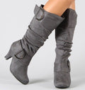 Women's Belt Buckle Mid Boots