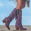 Women's Frosted High-Tube Fringed Boots