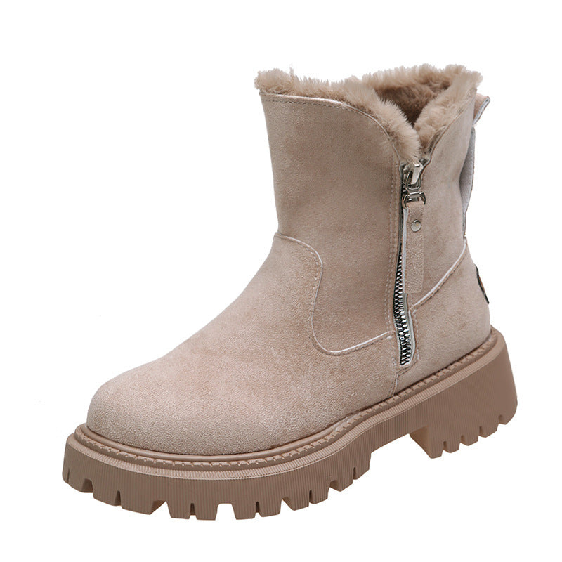 Women's Short Suede Snow Boots