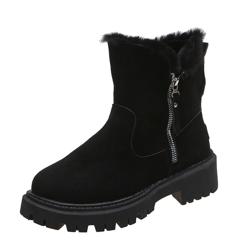 Women's Short Suede Snow Boots