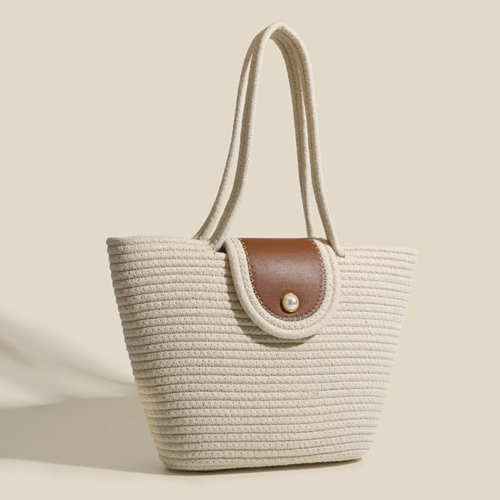 Large capacity hobo tote bag, beach bag weaving, bag women's woven handbag, casual vegetable basket bag shoulder bag