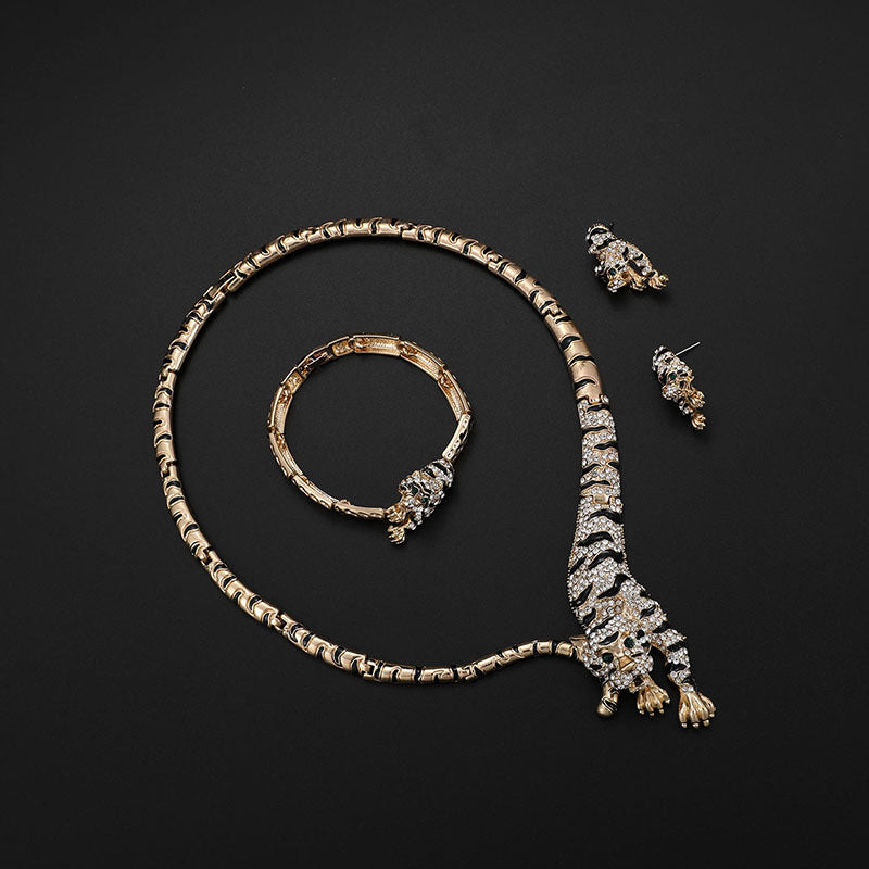 Women's Alloy Tiger Bangle Three-piece Of Does Jewelry Set