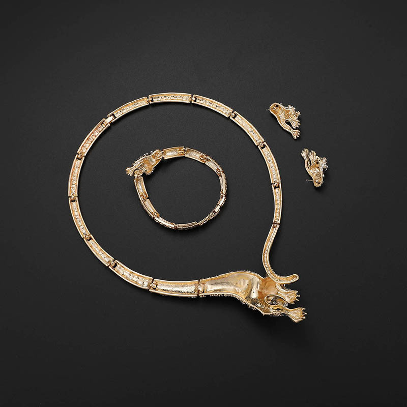 Women's Alloy Tiger Bangle Three-piece Of Does Jewelry Set