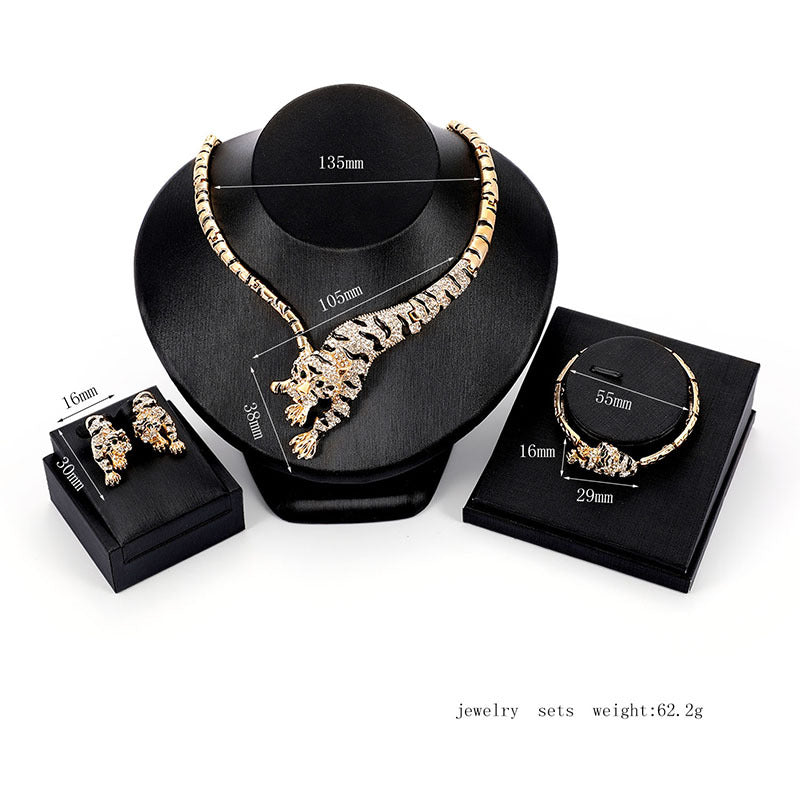 Women's Alloy Tiger Bangle Three-piece Of Does Jewelry Set