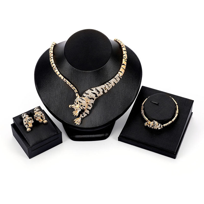 Women's Alloy Tiger Bangle Three-piece Of Does Jewelry Set