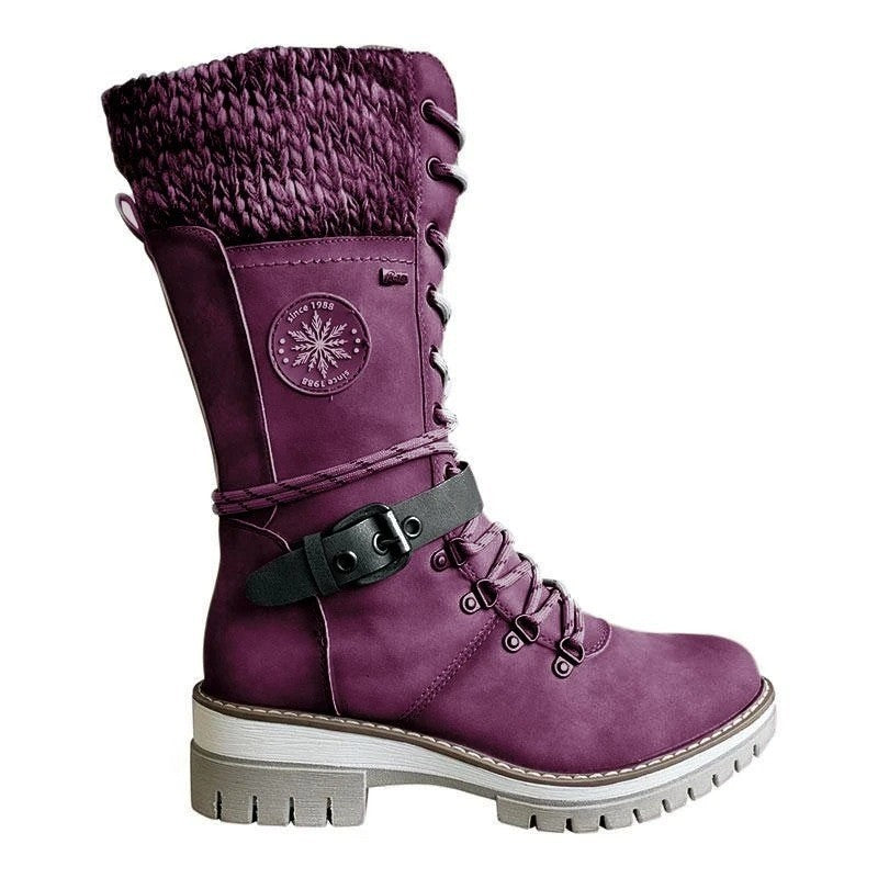 Women's High Square Heel Round Head Martin Boots