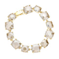 Women's Cushion Square Stone Link Evening Bracelet