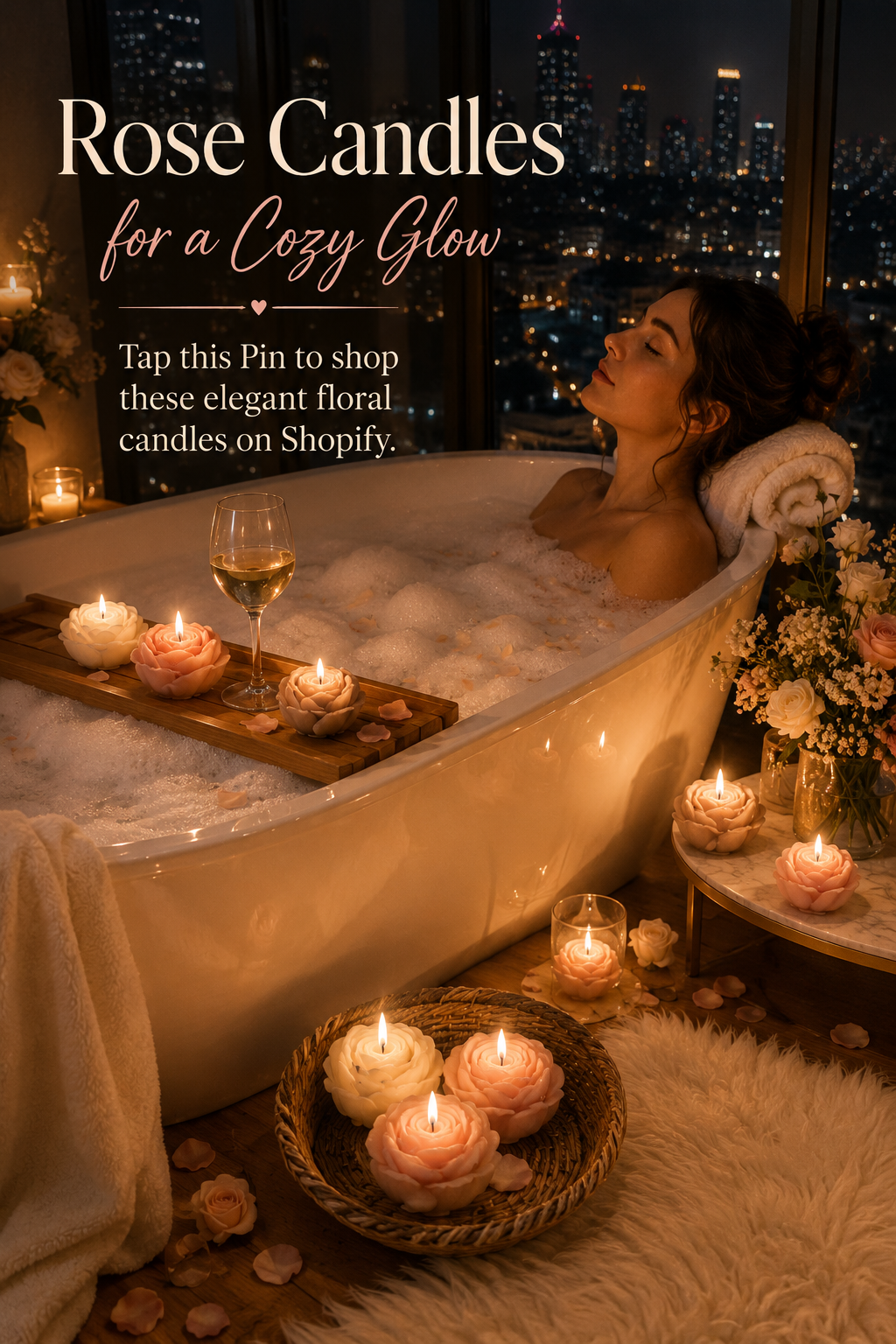 Rose Blossom Sculpture Candle