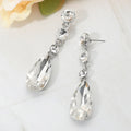 Women's Elegant Multi Faceted Crystal Dangle Statement Earrings