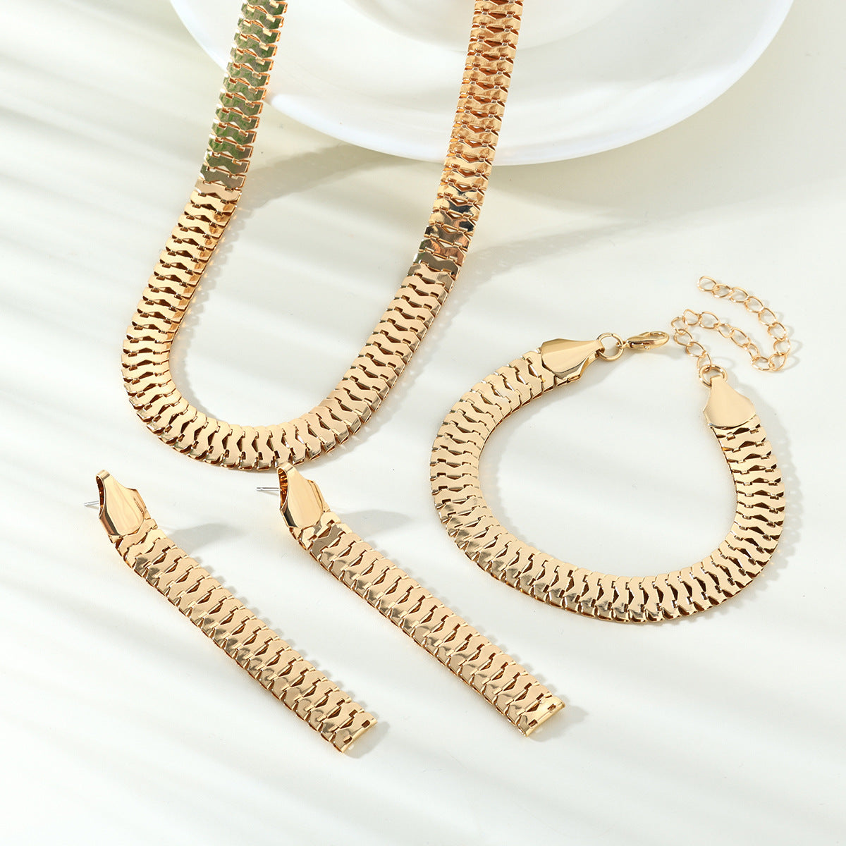 Plaid Eardrops Combination Suitable For Daily Jewelry Set