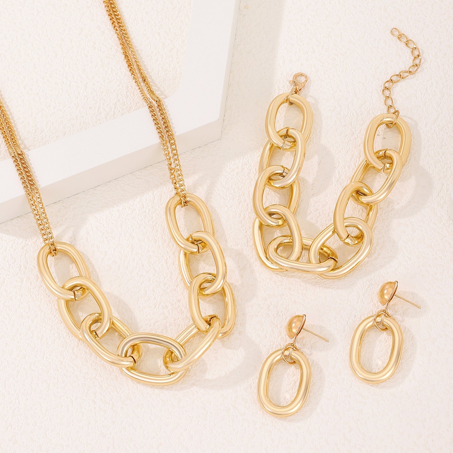 Thick Chain Wind Simple Punk Hip Jewelry Set