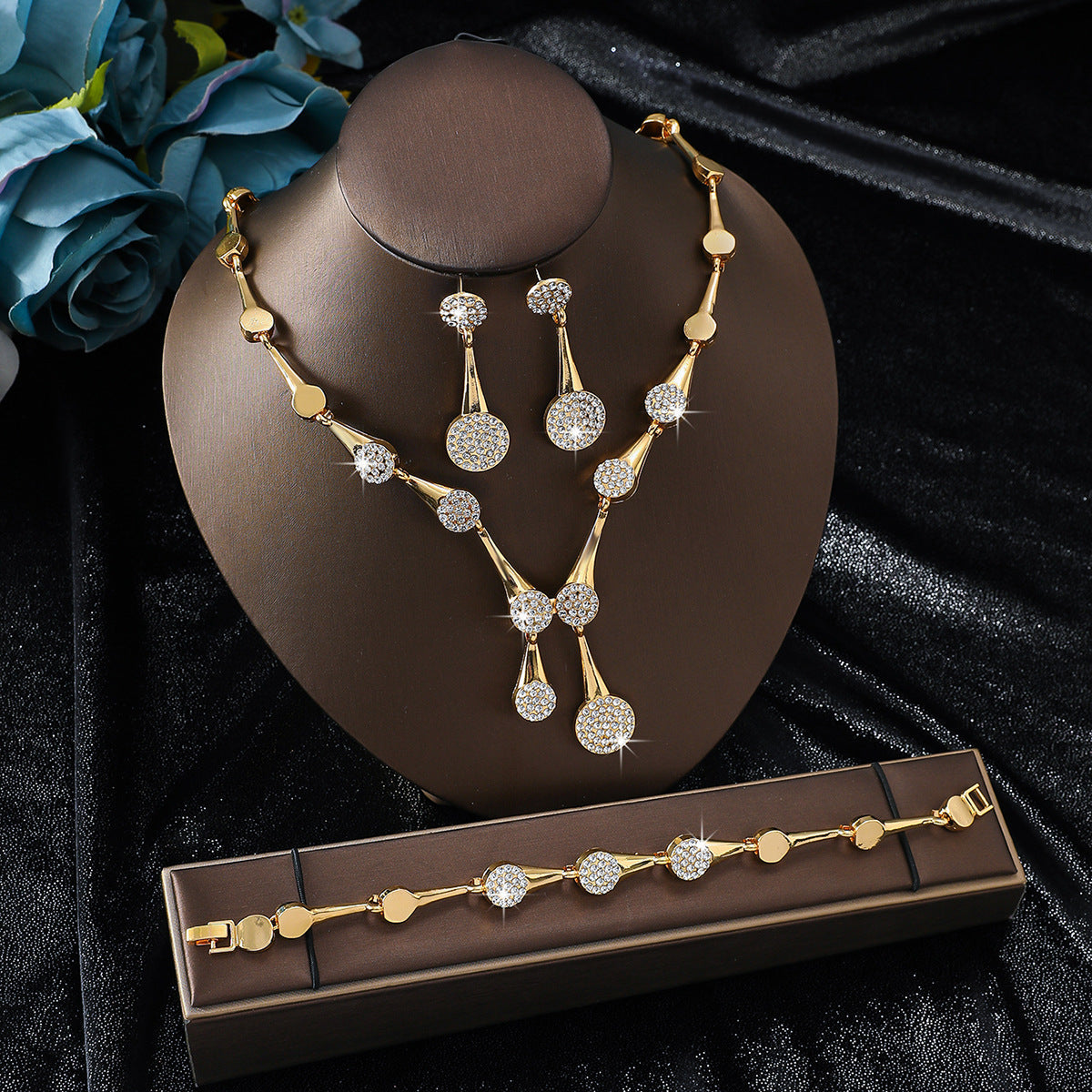 Splendid Diamond Alloy Suit Fashion Delicate Bridal Jewelry Set