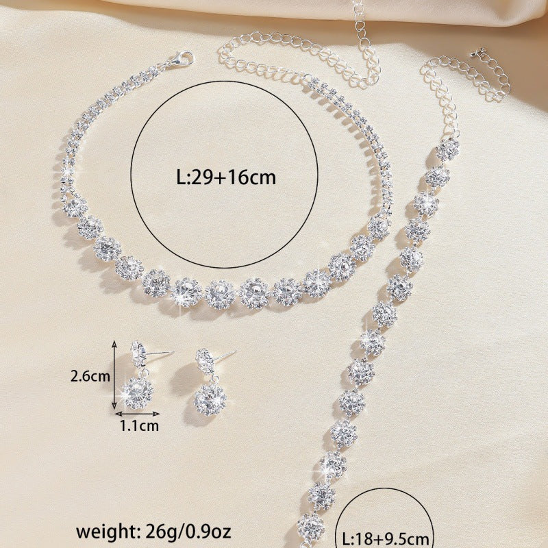 Bridal Wedding Gorgeous Light Luxury Rhinestone Jewelry Set