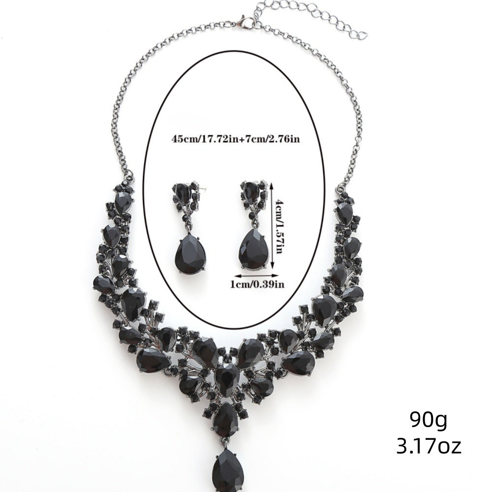 Women's Bridal Rhinestone Suite Luxury Fashion Party Jewelry Set