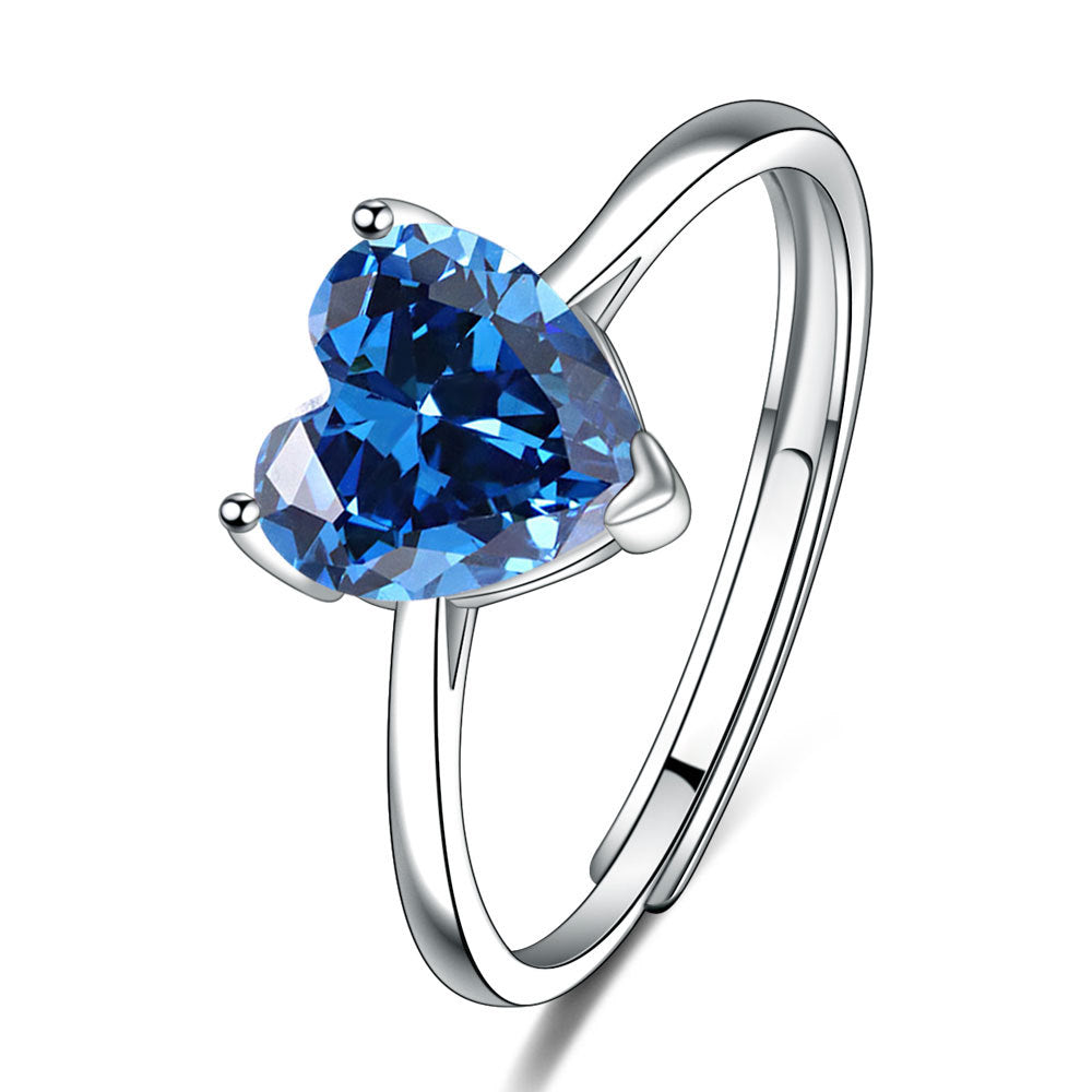 Love Female Personality Creative Open-end Zircon Heart-shaped Jewelry Set