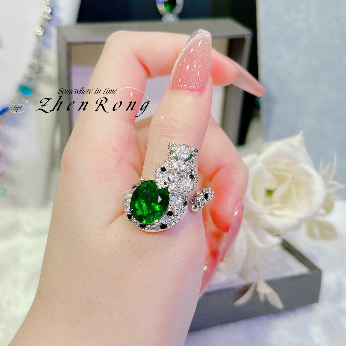 Women's Luxury Fashion Leopard Zircon Elegant Cheetah Colored Jewelry Set