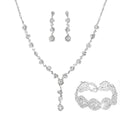 Sier Female High Class Elegant Diamond Claw Chain Jewelry Set