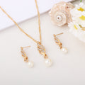 Temperament Simple Spiral Pearl Gold Sier Jewelry Set