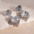 Round Zircon Ear Niche Design Clavicle Chain Graceful Jewelry Set