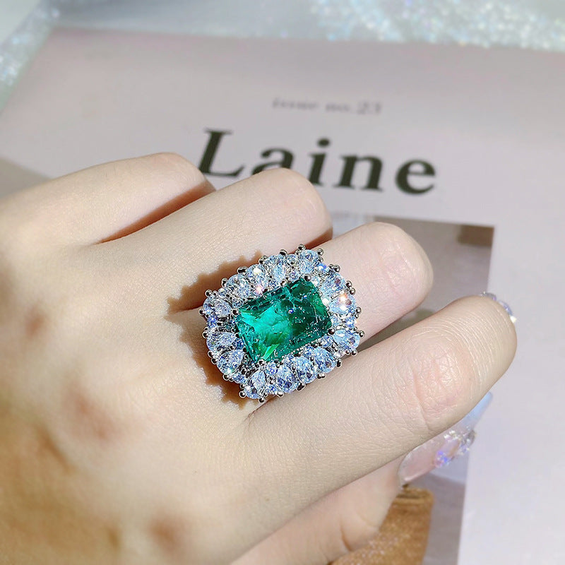 Vintage Emerald Palace Style Imitation Paraiba Colored Jewelry Set