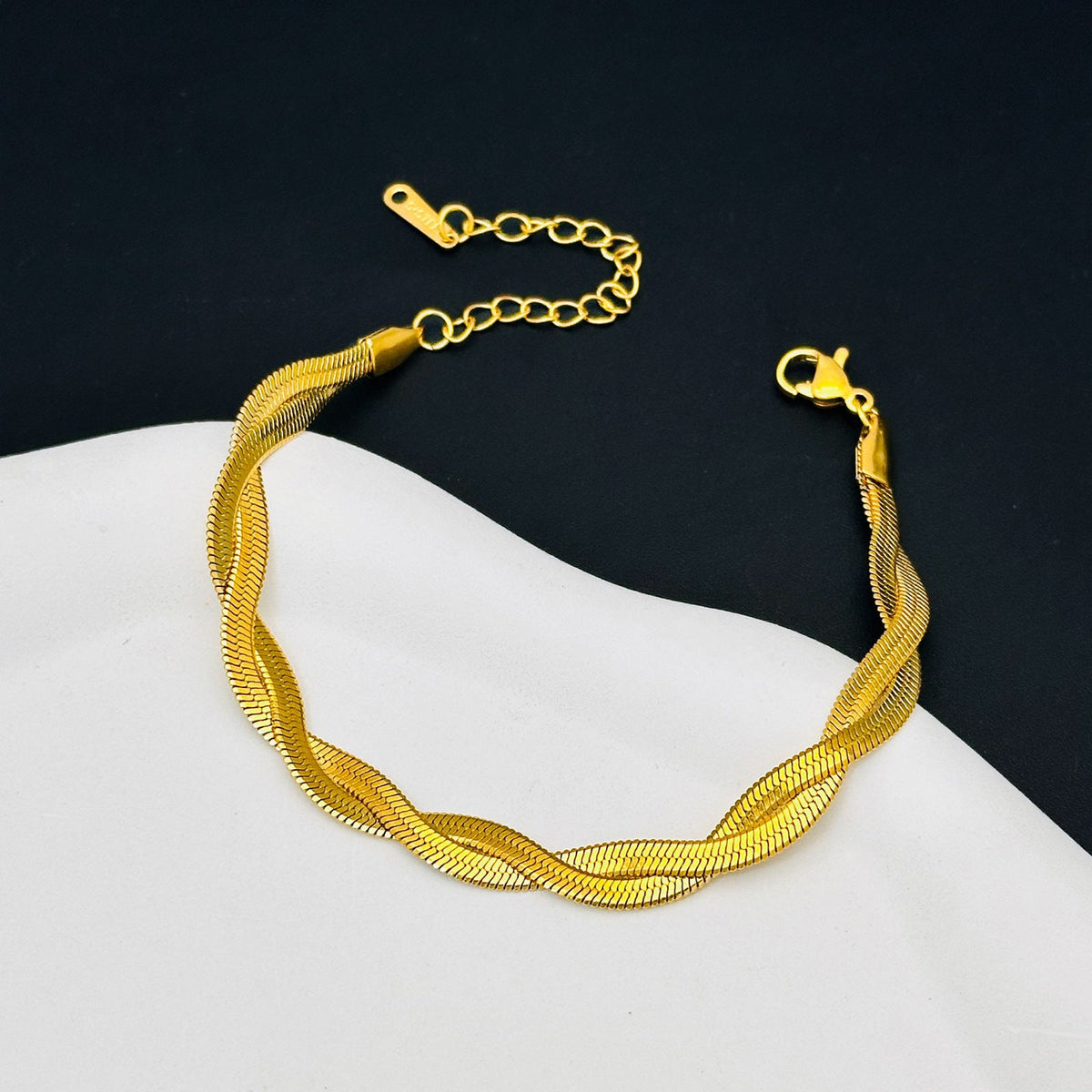Women's Design Clavicle Chain Woven Gold-plated Stainless Jewelry Set