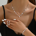 Fashion Claw Chain Three-piece Full Diamond Jewelry Set