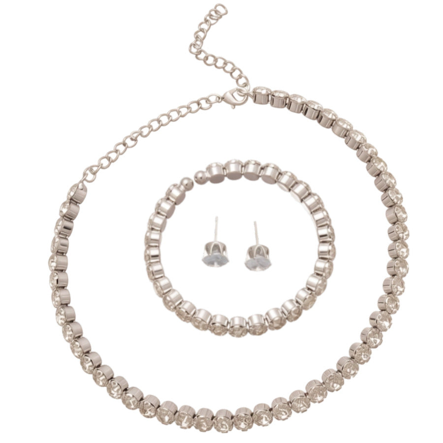 Women's Round Cold Style Light Luxury High-grade Design Sense Jewelry Set