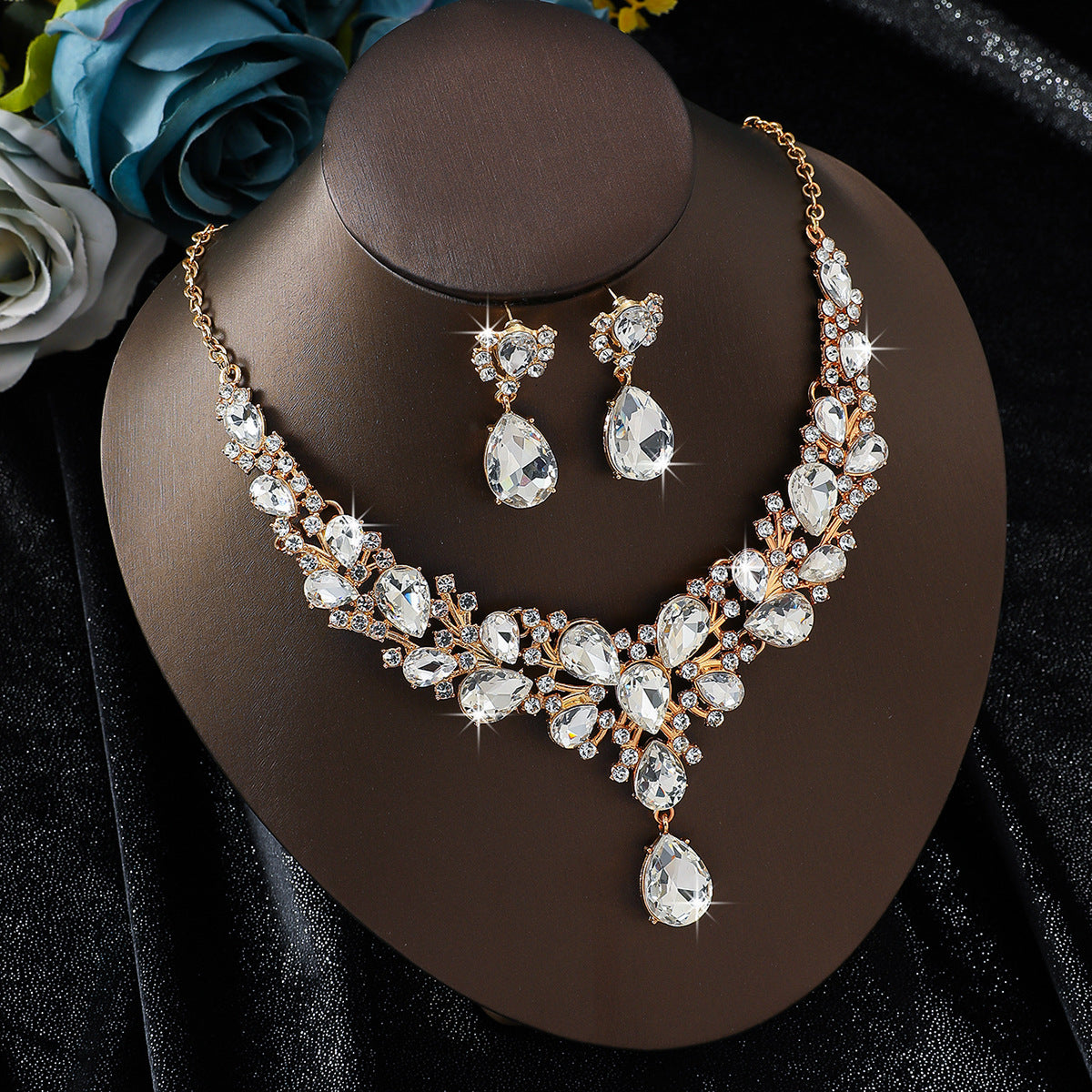 Splendid Diamond Alloy Suit Fashion Delicate Bridal Jewelry Set