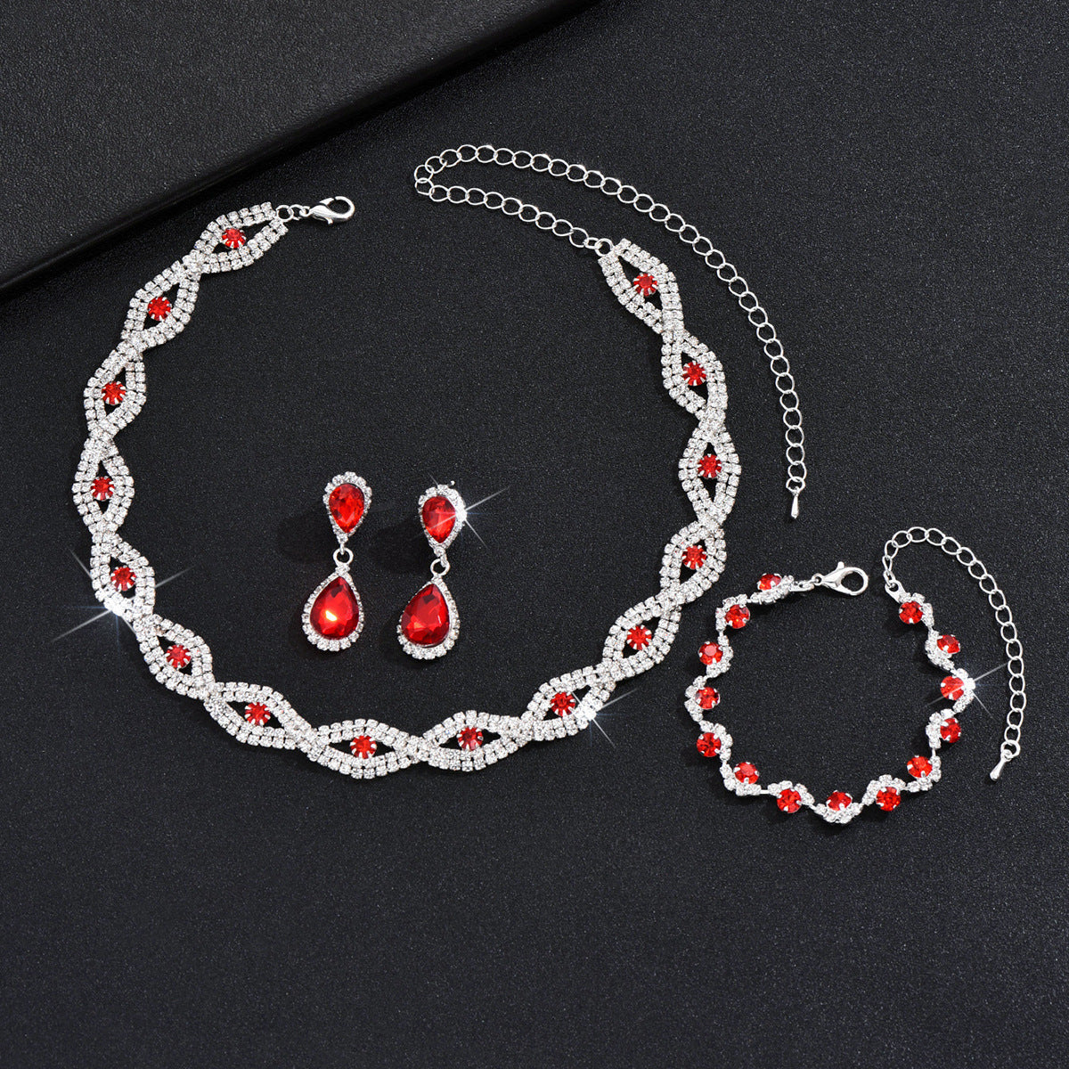 Innovative Women's Bridal Three-piece Dinner Dress Jewelry Set