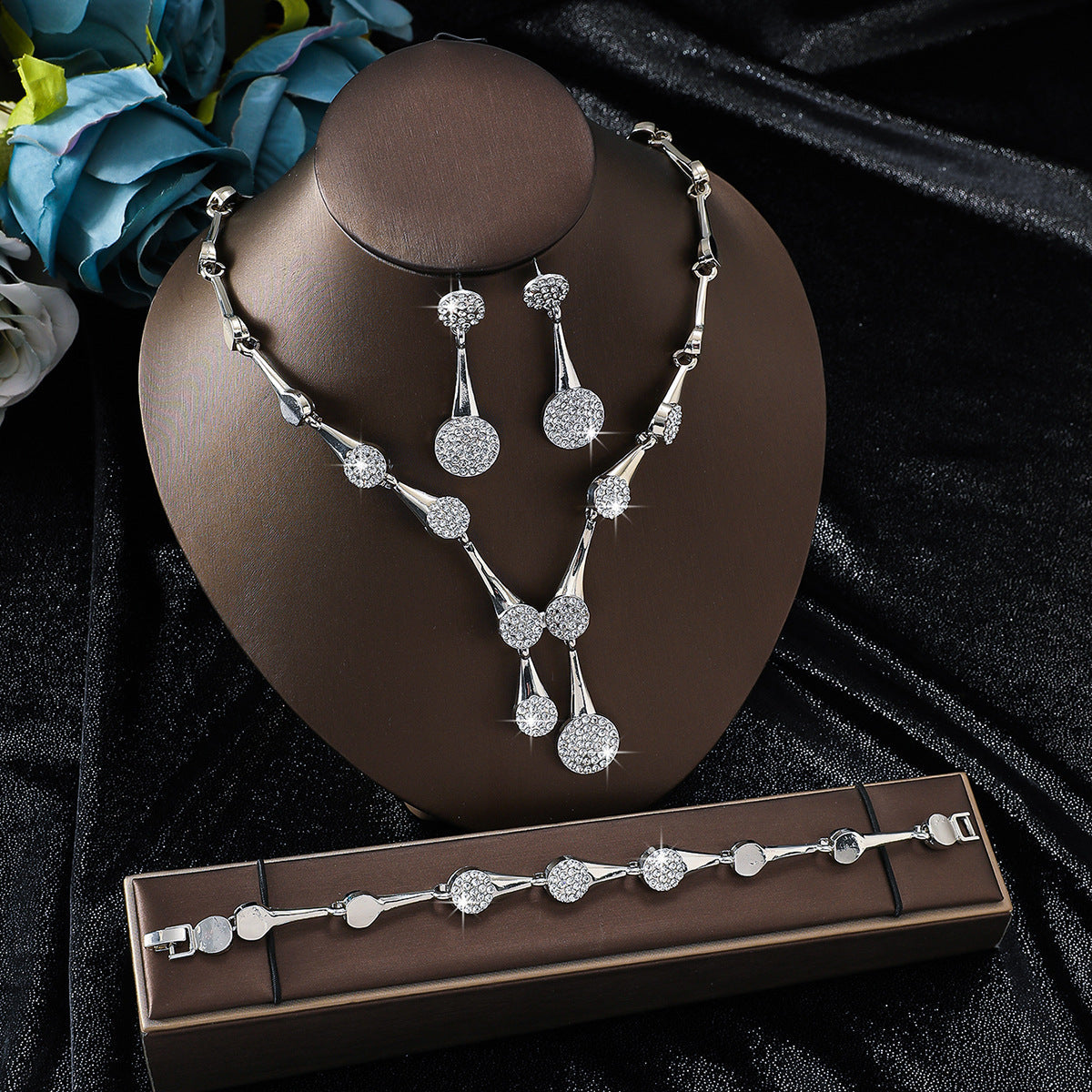 Splendid Diamond Alloy Suit Fashion Delicate Bridal Jewelry Set