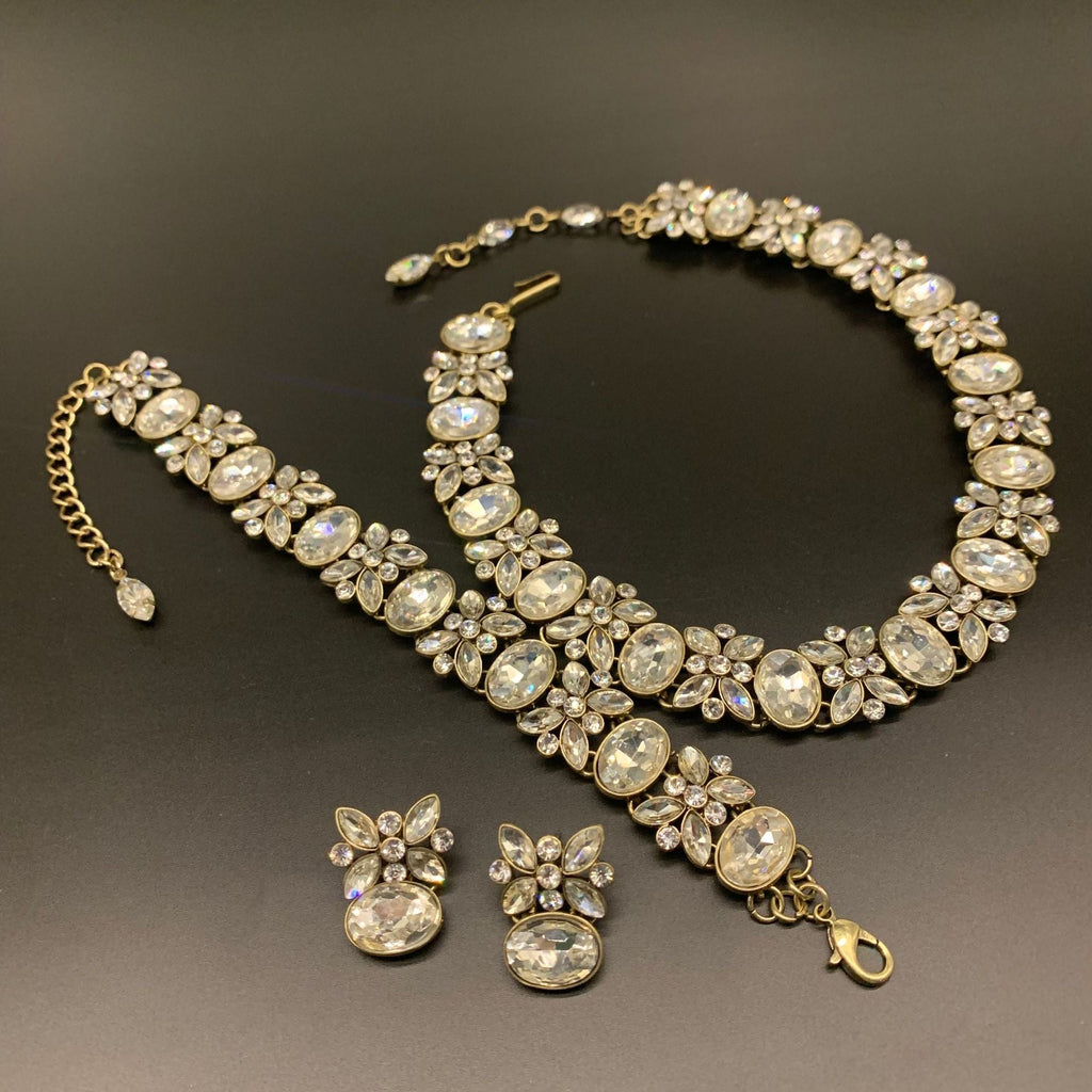 Women's French Glaze Three-piece High-grade Design Light Jewelry Set