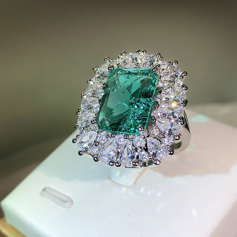 Vintage Emerald Palace Style Imitation Paraiba Colored Jewelry Set