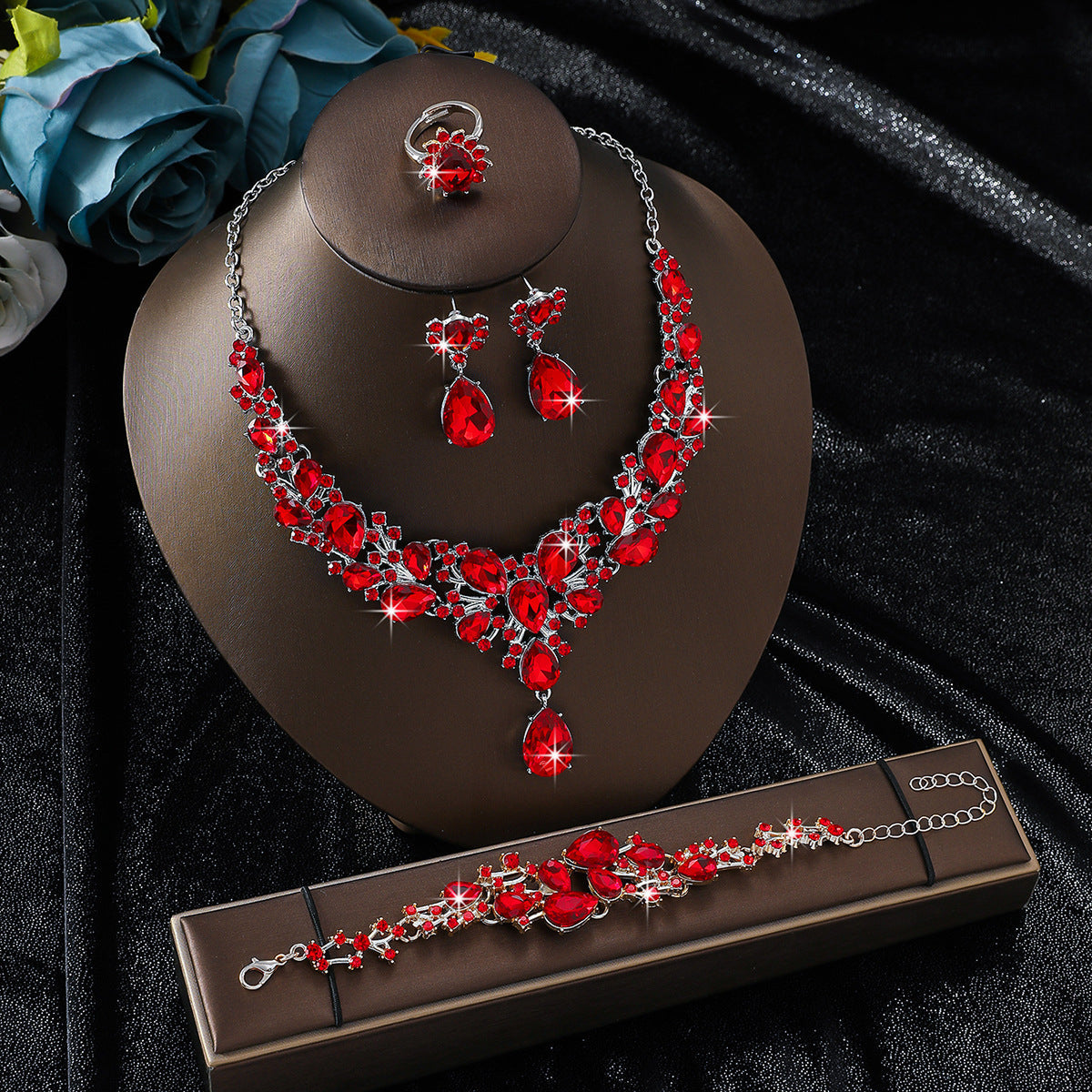 Splendid Diamond Alloy Suit Fashion Delicate Bridal Jewelry Set