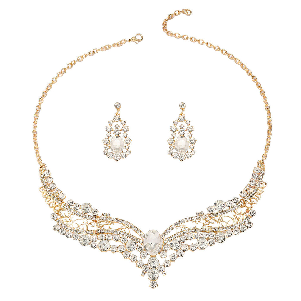 Splendid Diamond Alloy Suit Fashion Delicate Bridal Jewelry Set