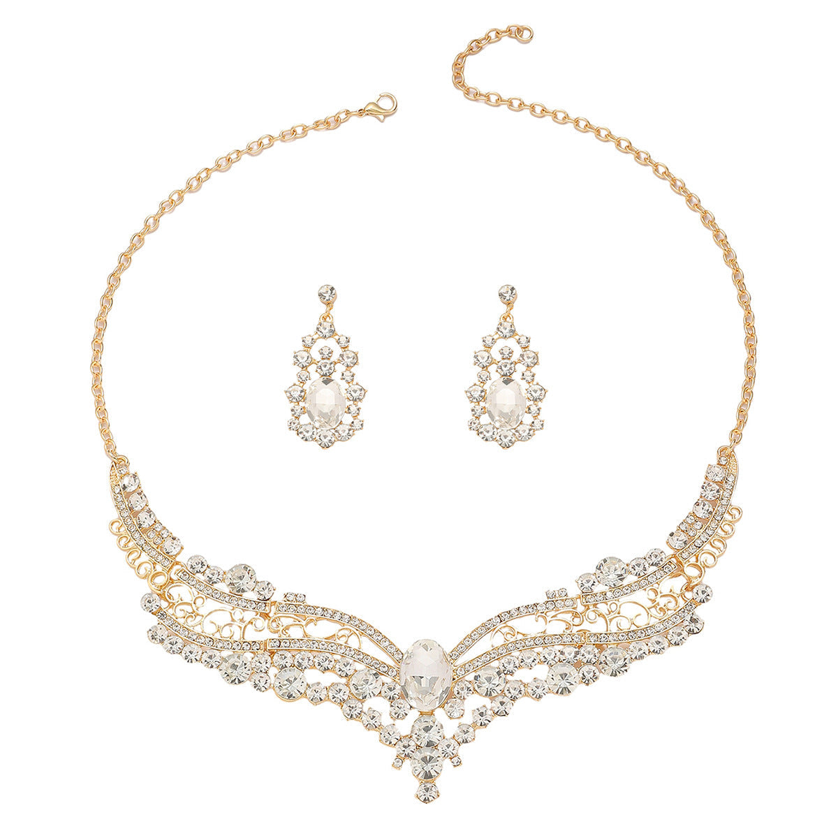 Splendid Diamond Alloy Suit Fashion Delicate Bridal Jewelry Set