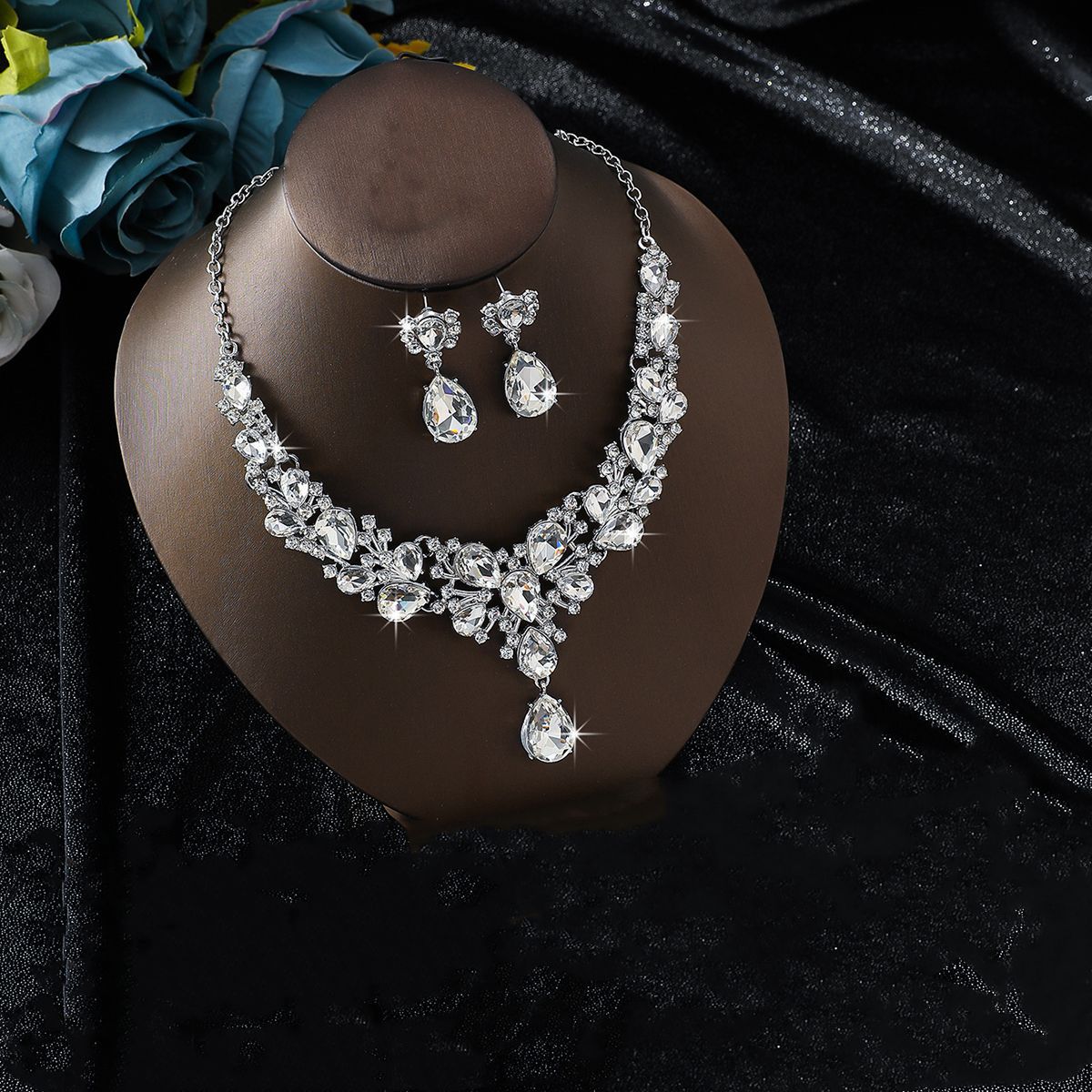 Splendid Diamond Alloy Suit Fashion Delicate Bridal Jewelry Set