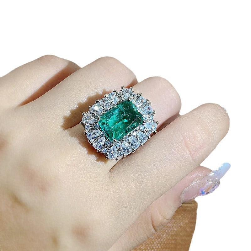 Vintage Emerald Palace Style Imitation Paraiba Colored Jewelry Set