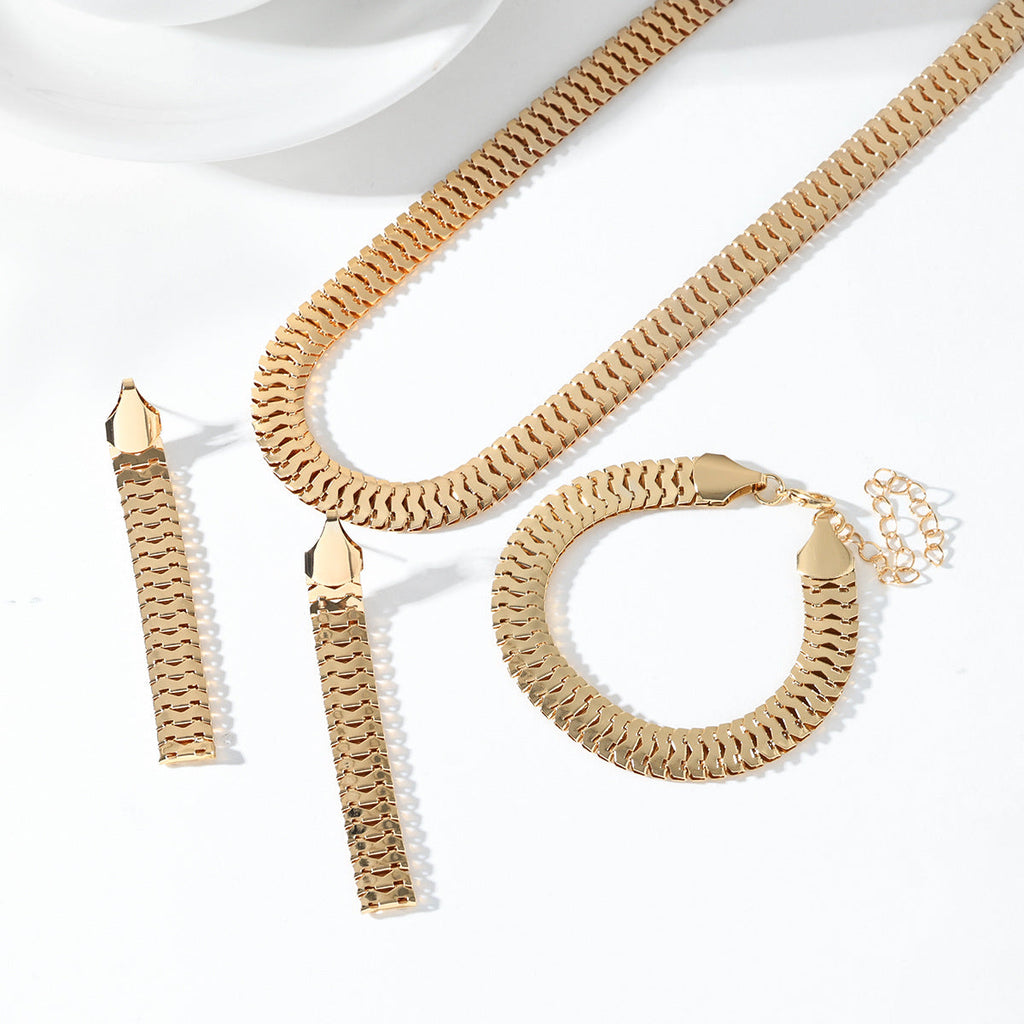 Plaid Eardrops Combination Suitable For Daily Jewelry Set