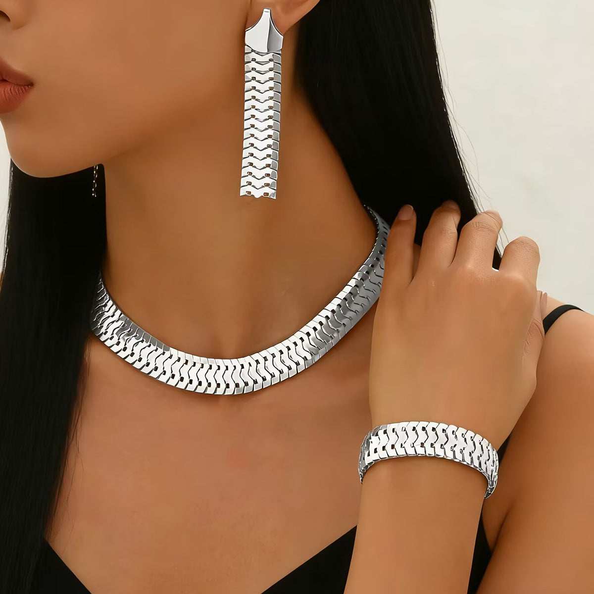 Plaid Eardrops Combination Suitable For Daily Jewelry Set