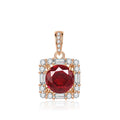 Colored Gems High-grade Full Diamond Red Jewelry Set