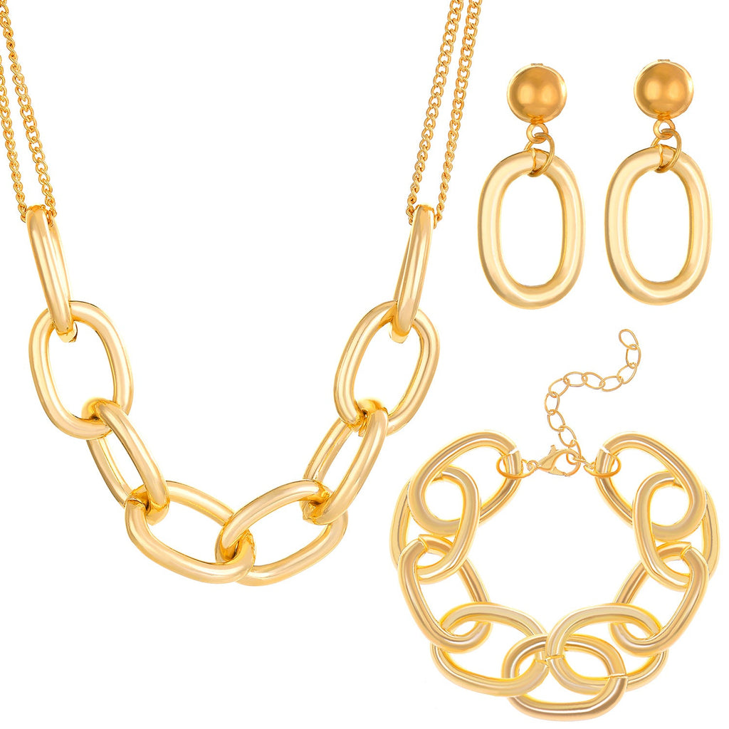 Thick Chain Wind Simple Punk Hip Jewelry Set
