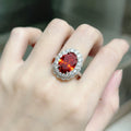 Sunflower Wool Diamond Zircon Red Yellow Purple Pink Champagne Rhinestone Jewelry Set