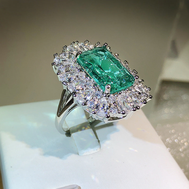 Vintage Emerald Palace Style Imitation Paraiba Colored Jewelry Set