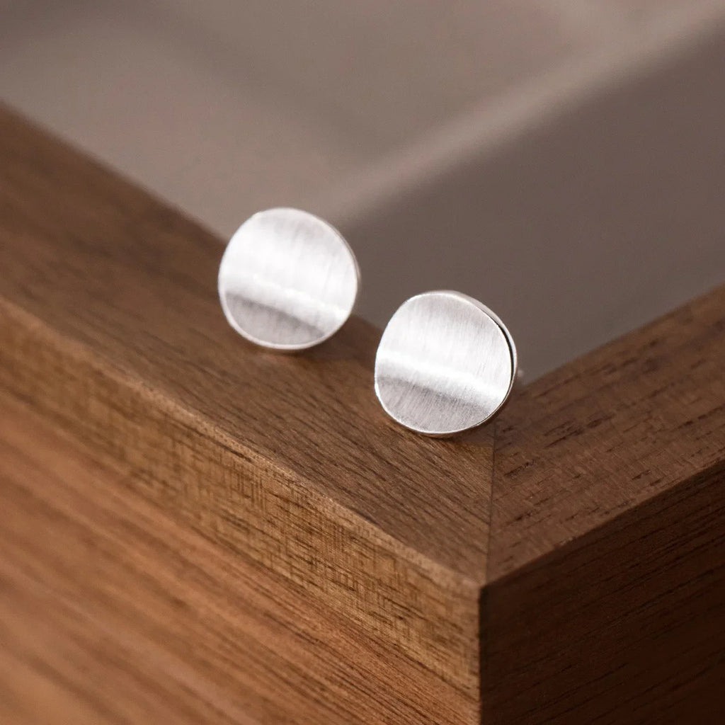 925 Sterling Silver Frosting Round Piercing Stud Earrings For Women Wedding Engagement Jewelry Wholesale Accessories Jewellery