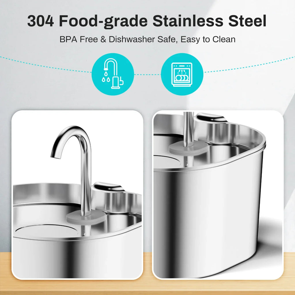 Pet Water Fountain Stainless Steel – Fresh Flow Drinking Station for Dogs & Cats