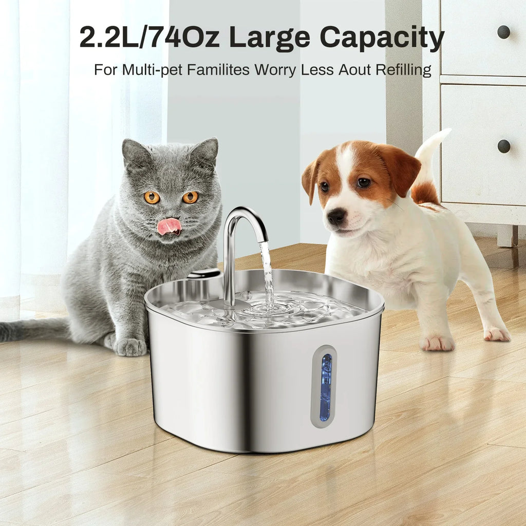 Pet Water Fountain Stainless Steel – Fresh Flow Drinking Station for Dogs & Cats
