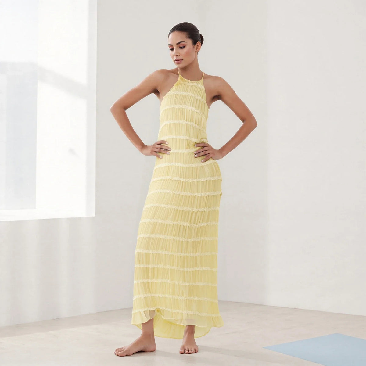 Women Ruched Cocktail Dress Elegant Party Bodycon Dresses Female Long Dress Summer Sleeveless Backless Solid Dress Vestidos